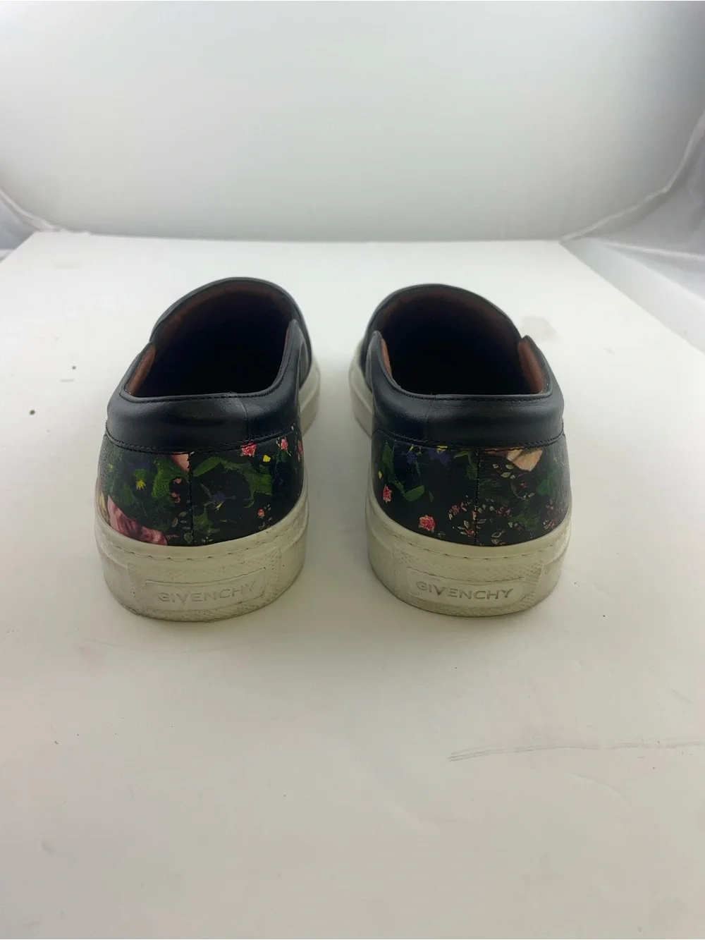 Givenchy Black Floral Leather Slip-On Sneakers - Picture 4 of 5